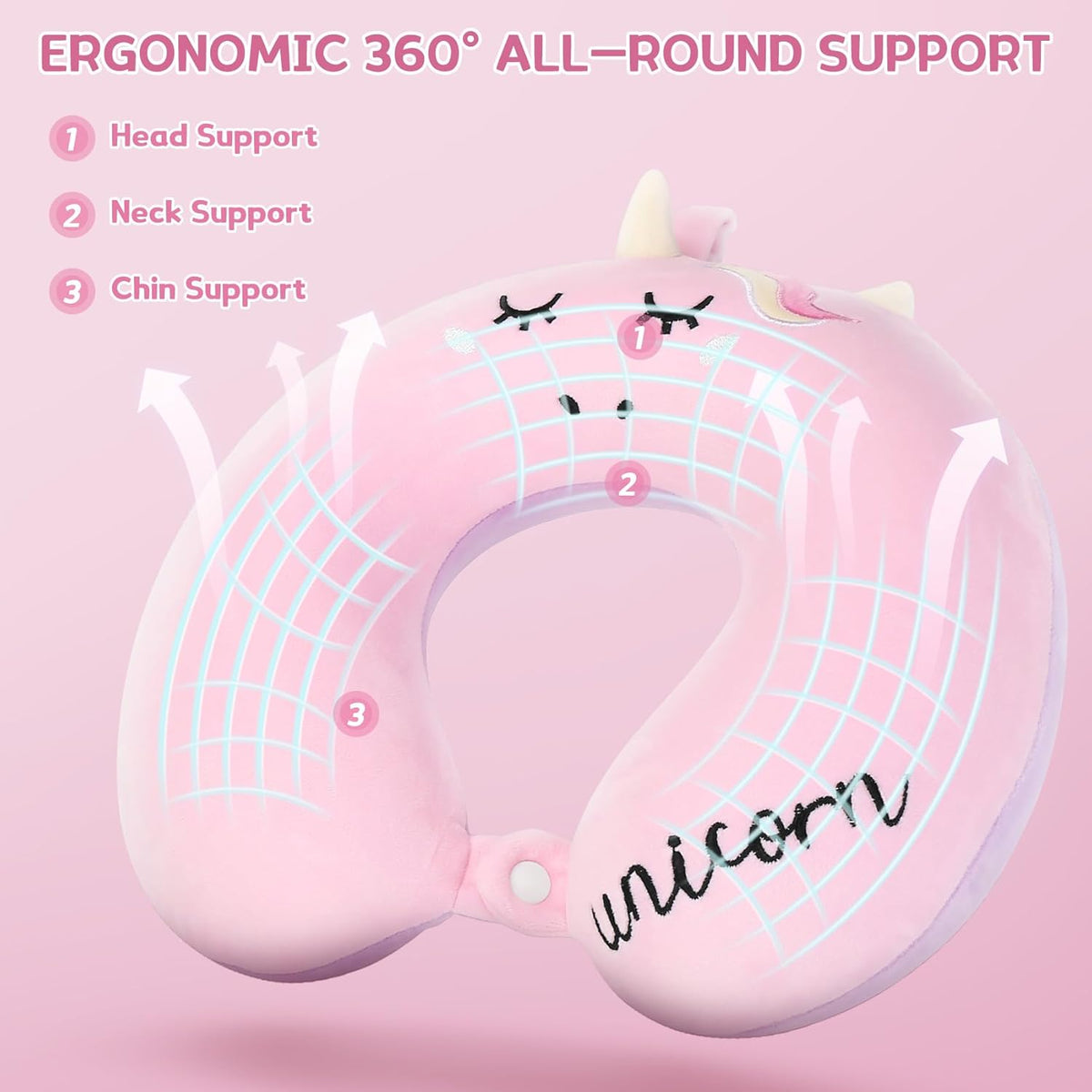 memory foam travel pillows in Pink, alternate view 4
