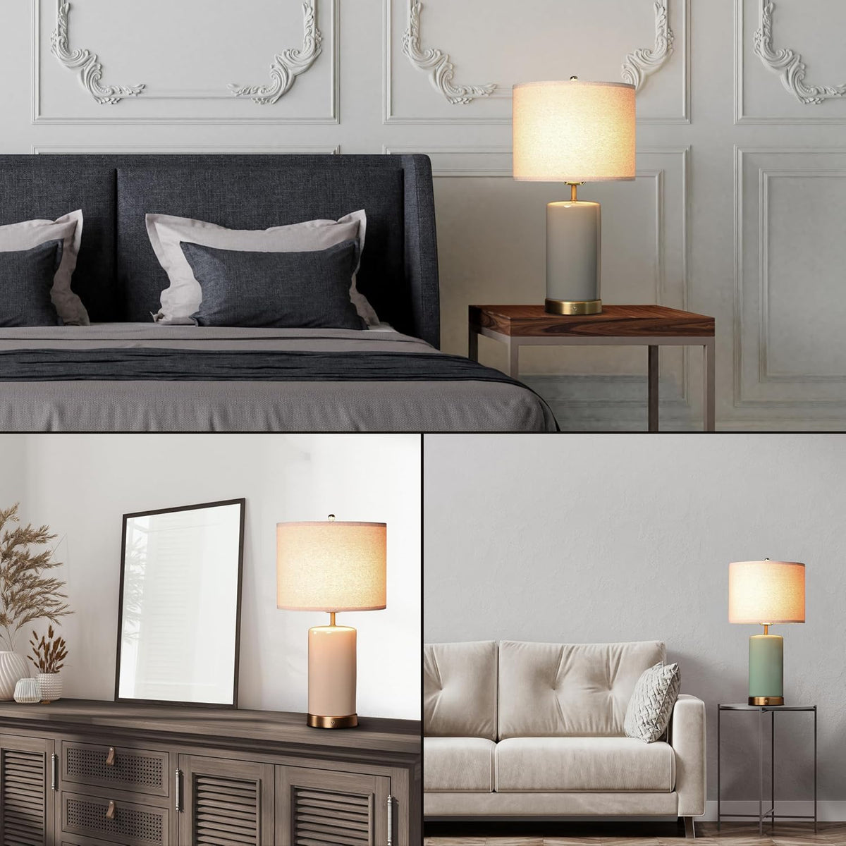 12.75"D x 12.75"W x 24"H ceramic table lamps, alternate view 6