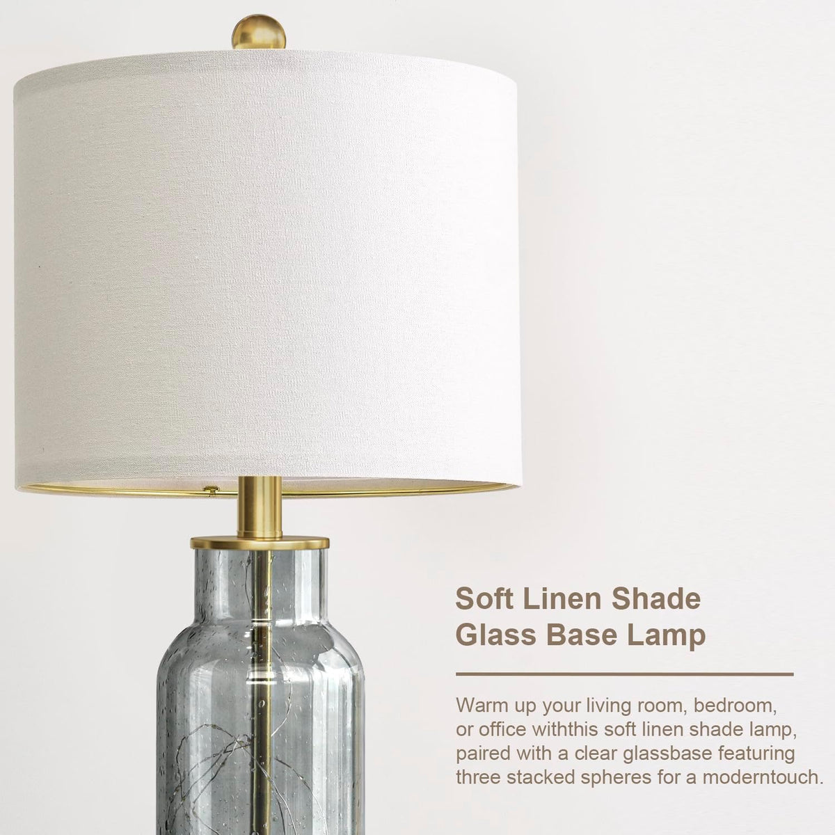 11.5"D x 11.5"W x 22"H glass table lamps, alternate view 7
