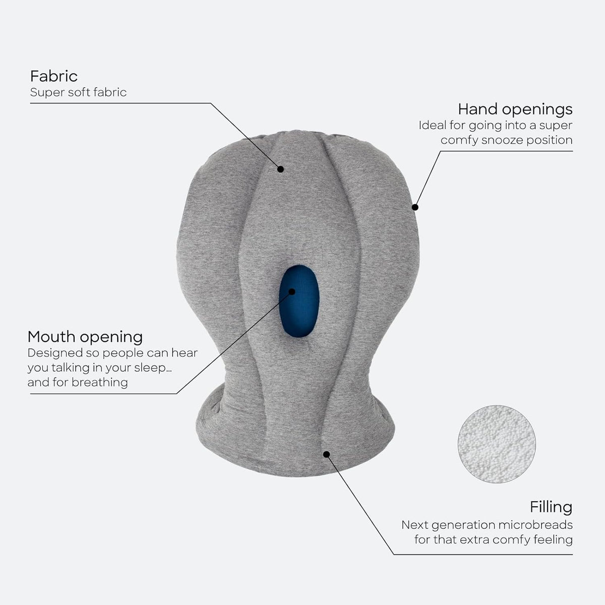 Original down alternative travel pillows in Sleepy Blue, alternate view 2