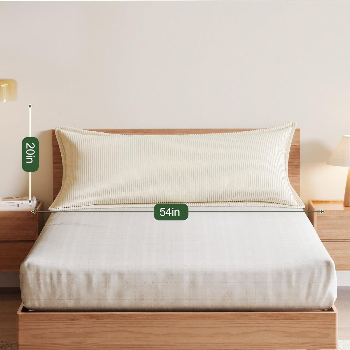 20x54 inch foam body pillows in Beige, alternate view 2
