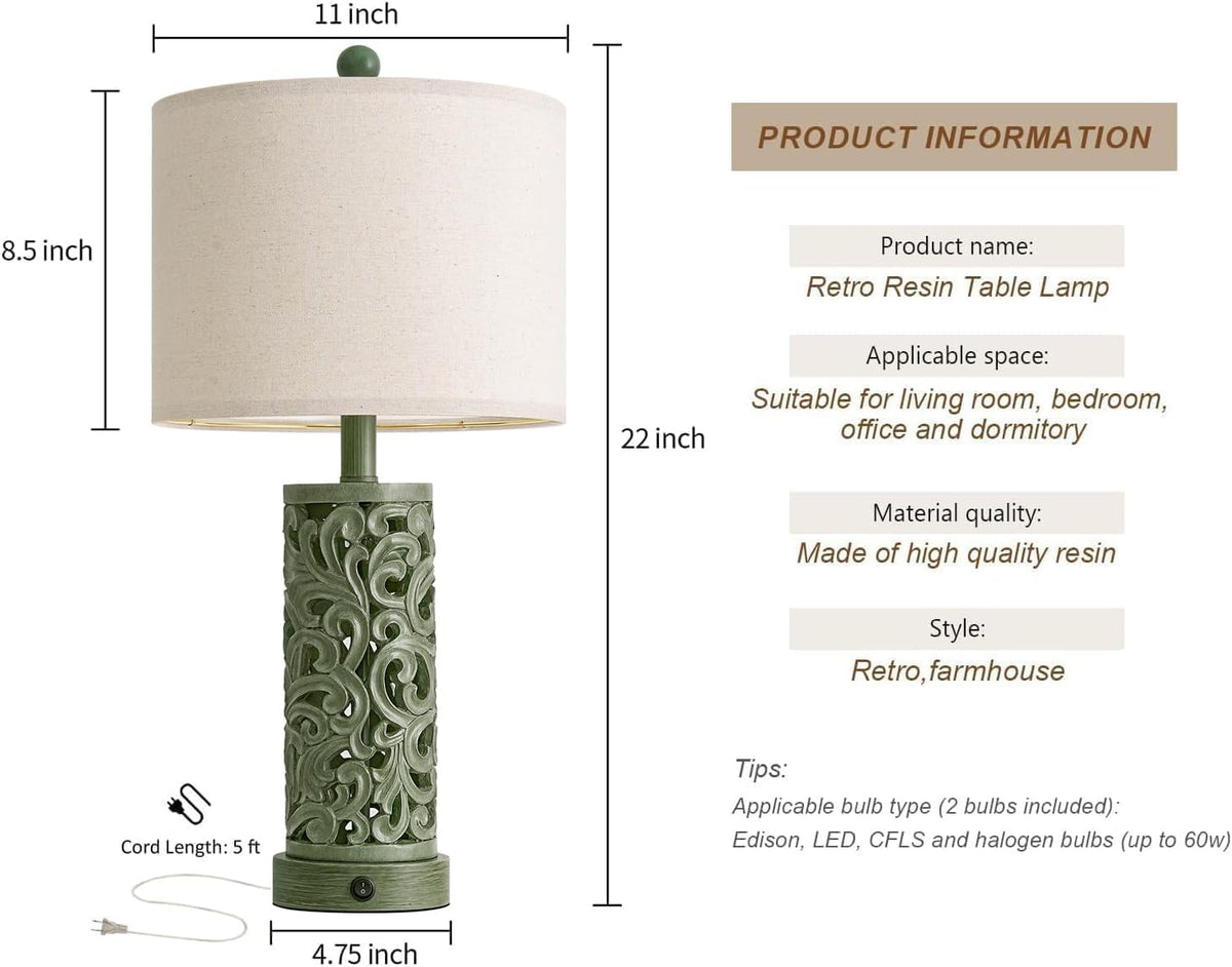 11"D x 11"W x 22"H metal table lamps, alternate view 8