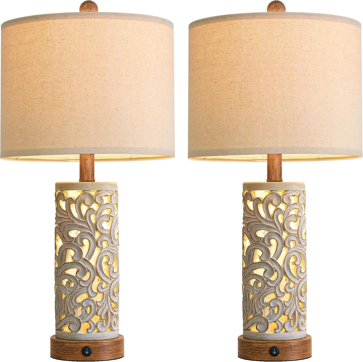 11"D x 11"W x 22"H resin table lamps, alternate view 9