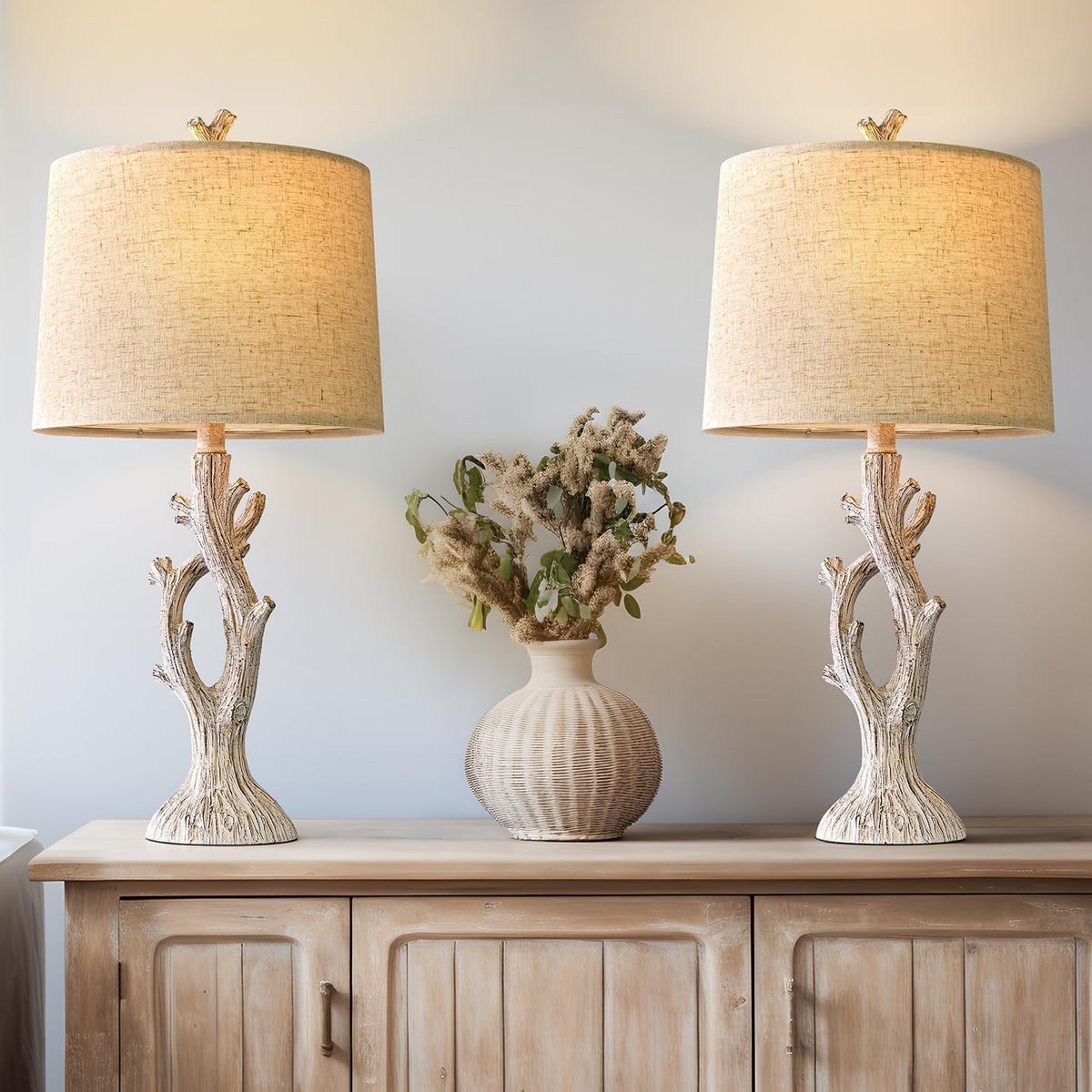 12"D x 12"W x 25.12"H resin table lamps