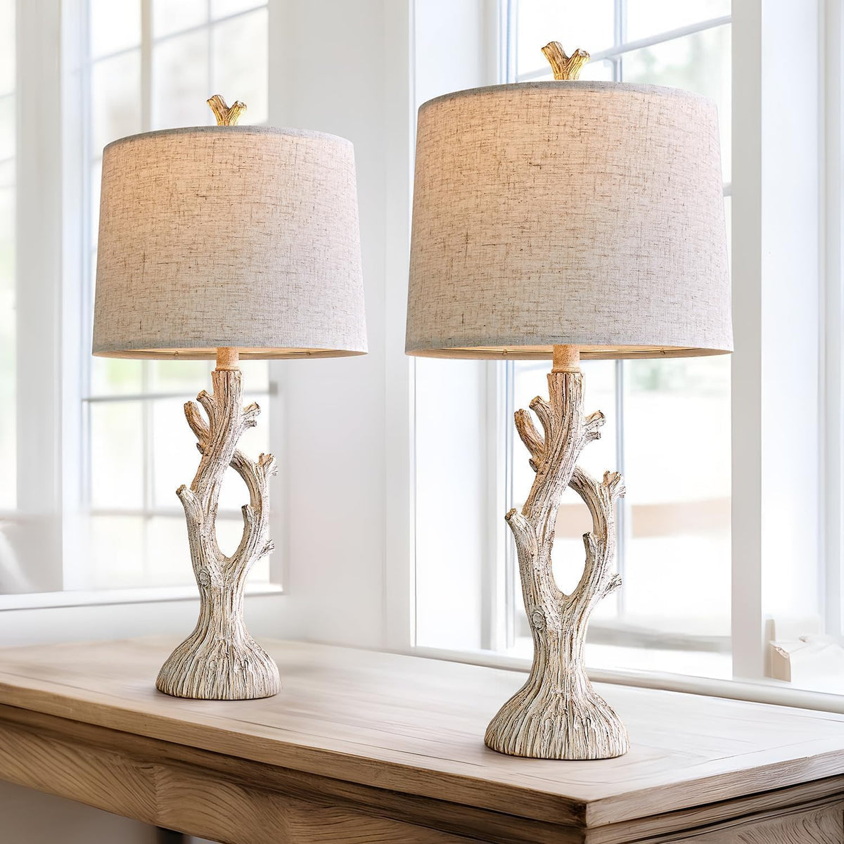 12"D x 12"W x 25.12"H resin table lamps, alternate view 2