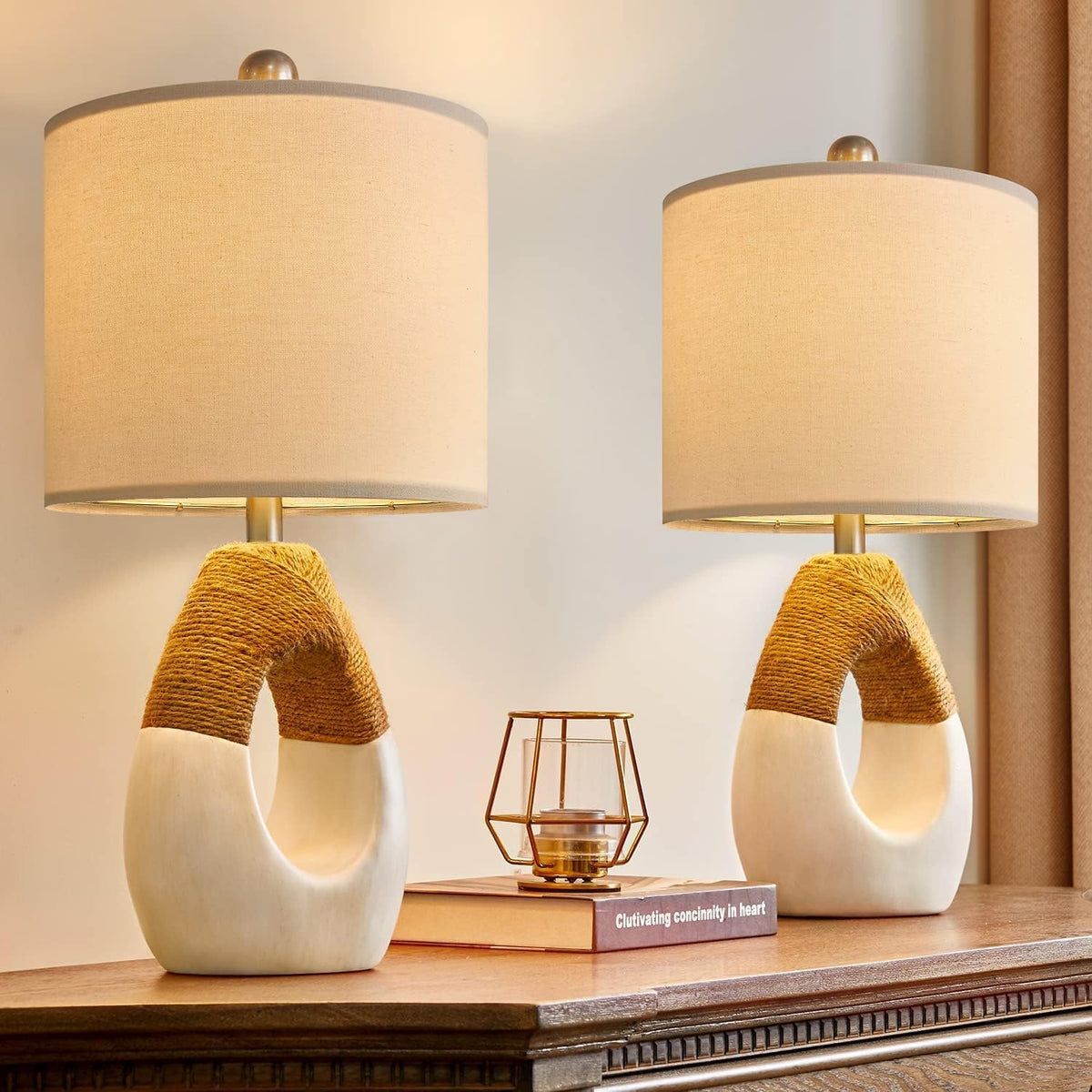 9"D x 9"W x 19"H resin table lamps
