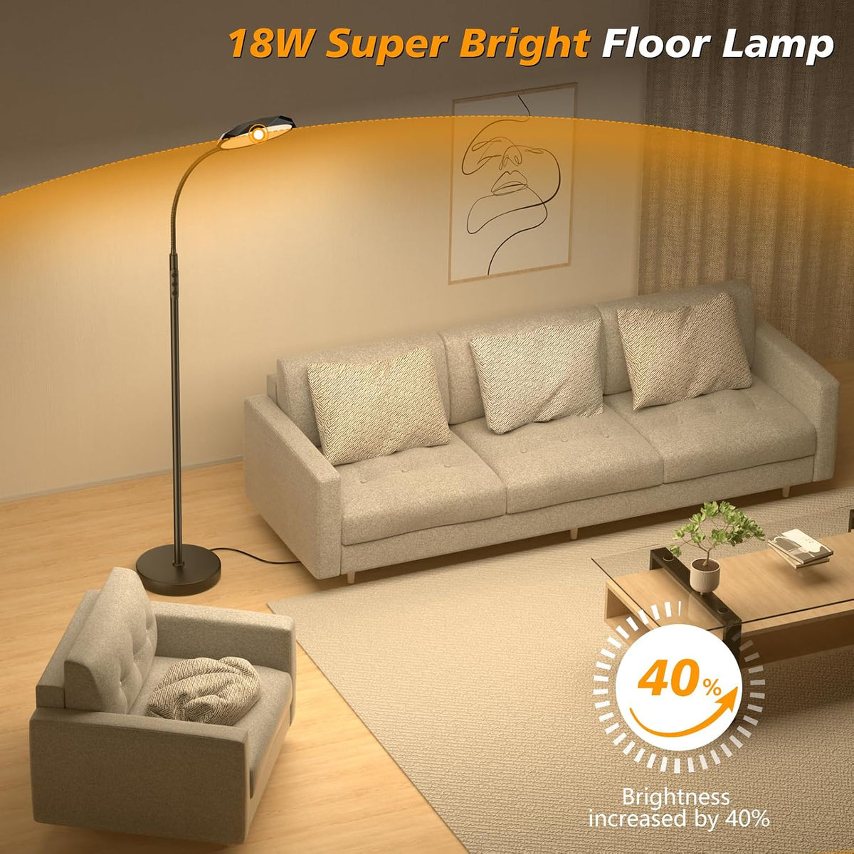 6"D x 9"W x 65.4"H floor lamps, alternate view 3