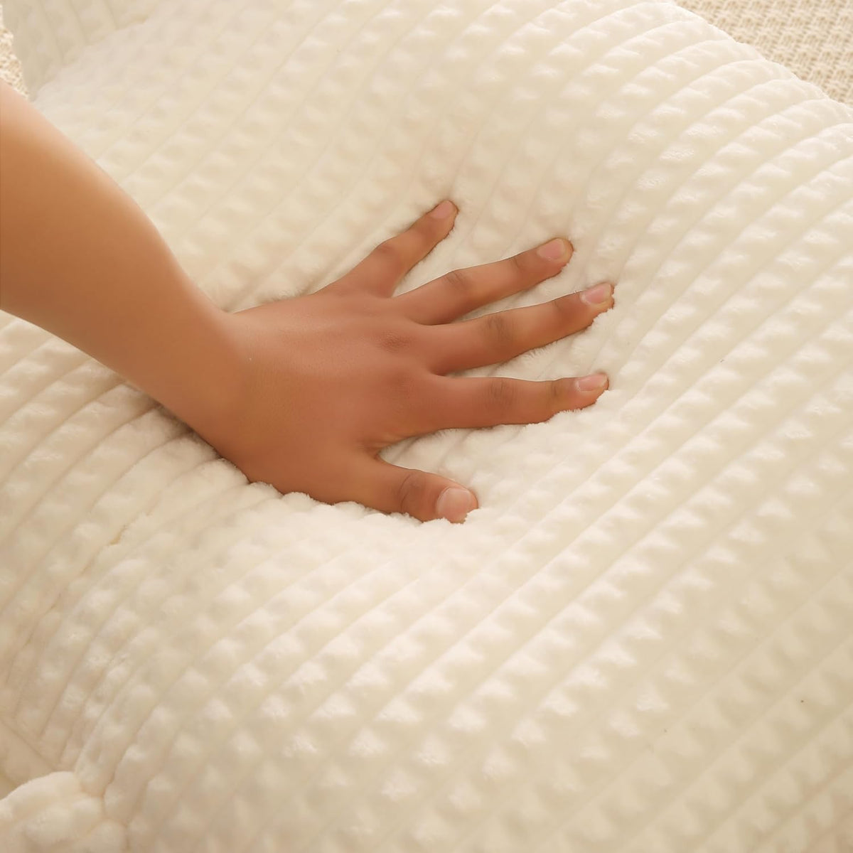 Standard(17") polyester backrest pillows in Cream, alternate view 6