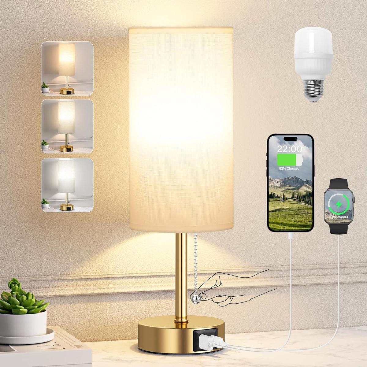 4.4"D x 4.4"W x 14"H metal table lamps, alternate view 8