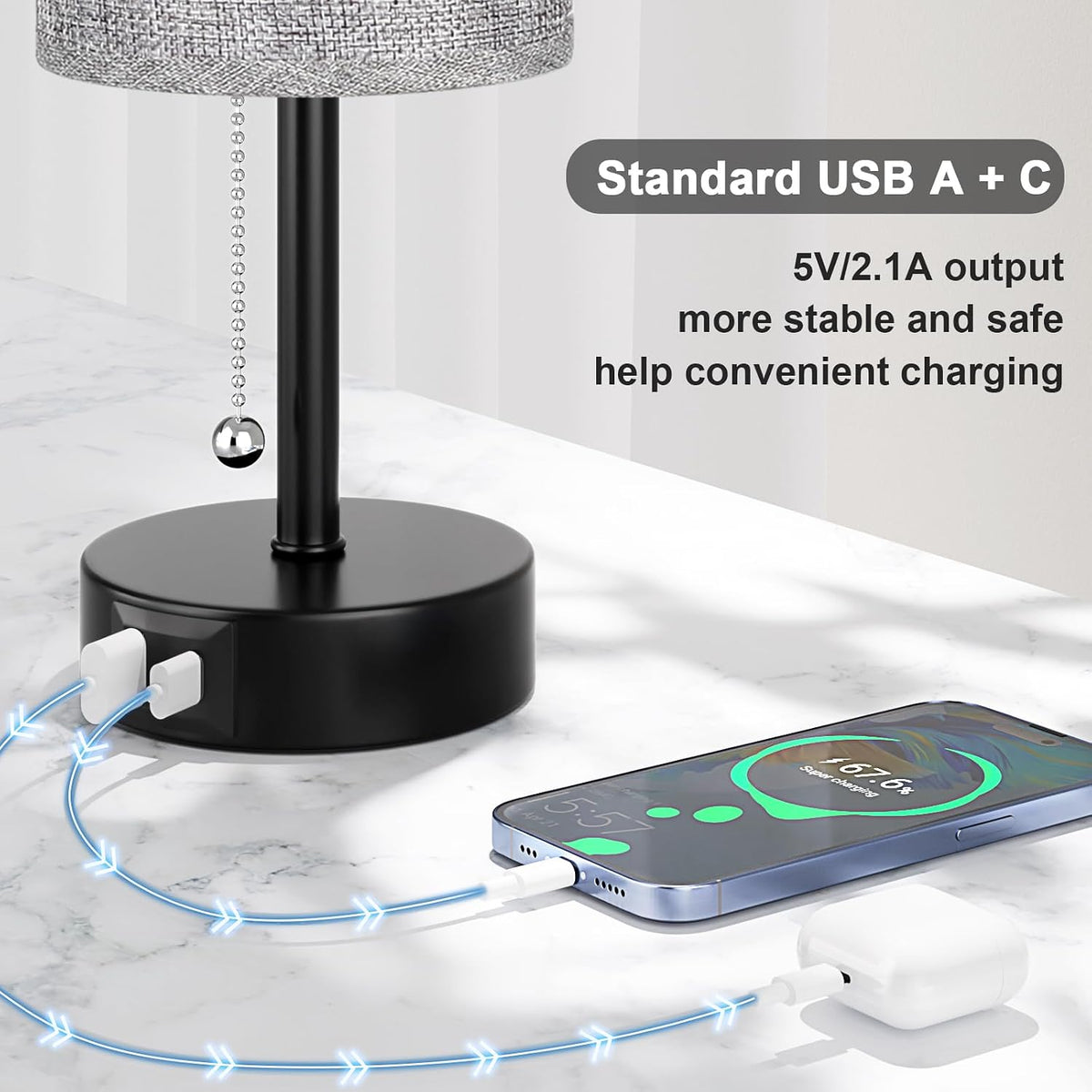 4.4"D x 4.4"W x 14"H plastic table lamps, alternate view 6