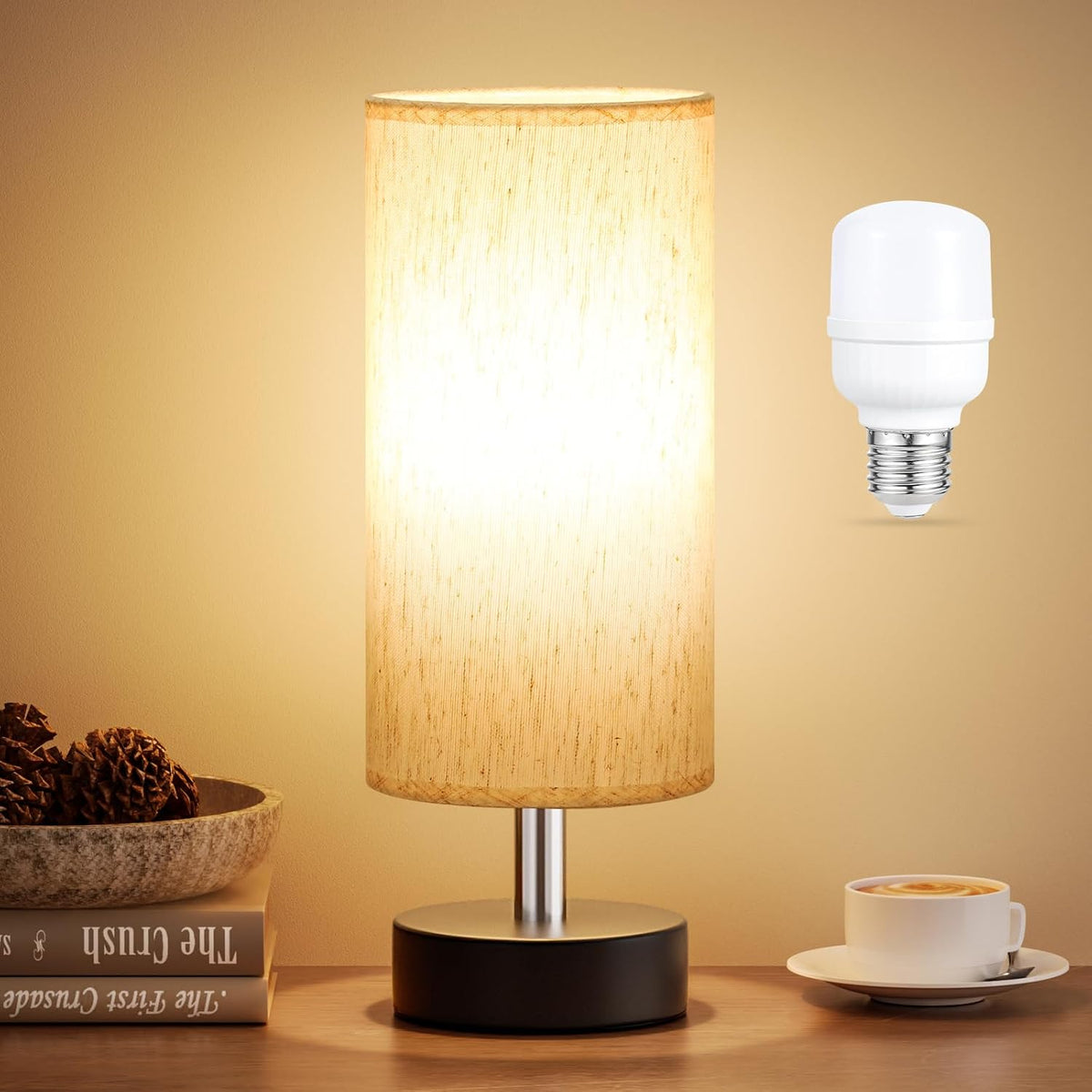4.45"D x 4.45"W x 11.6"H plastic table lamps