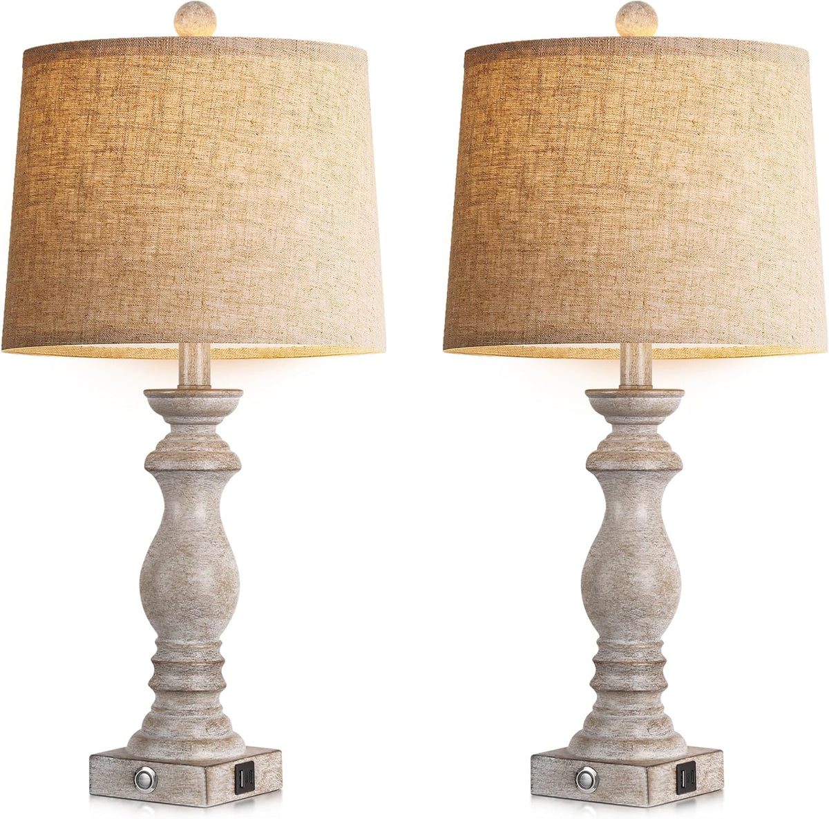 12.5"D x 12.5"W x 24.5"H resin table lamps, alternate view 2