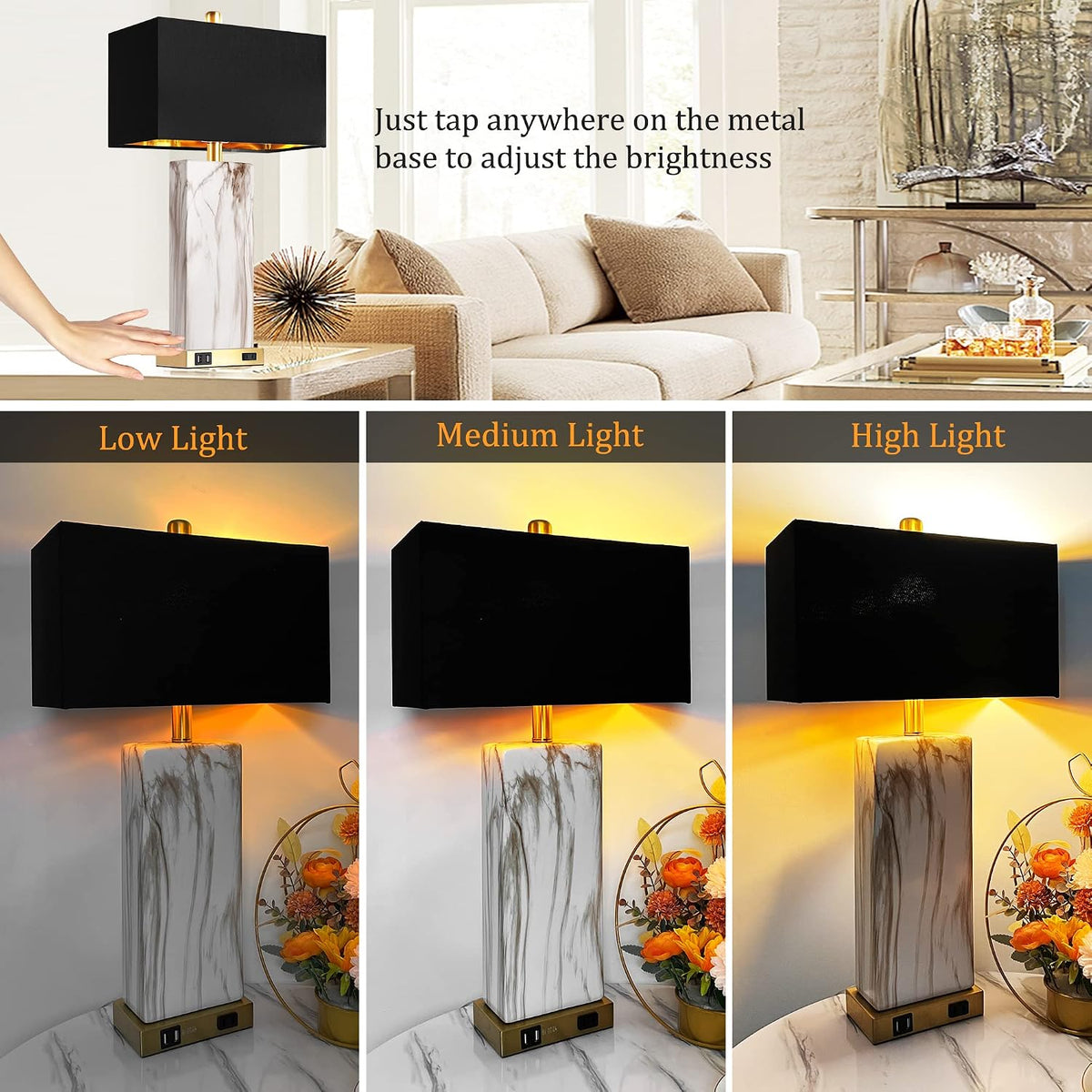 metal table lamps, alternate view 2