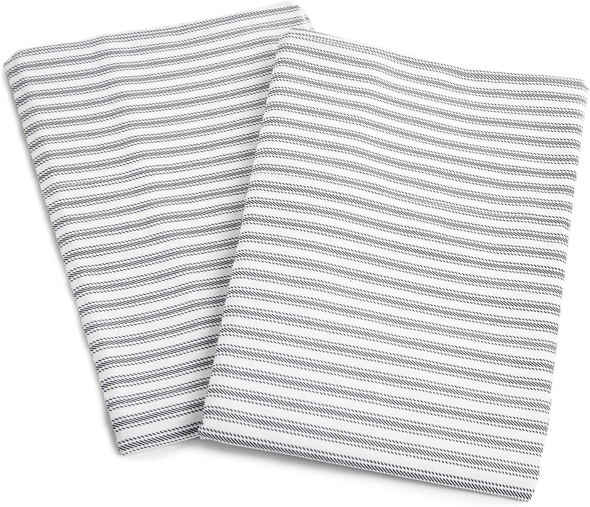 King-Pillowcases cotton bedding sets in Nautical Stripe Grey