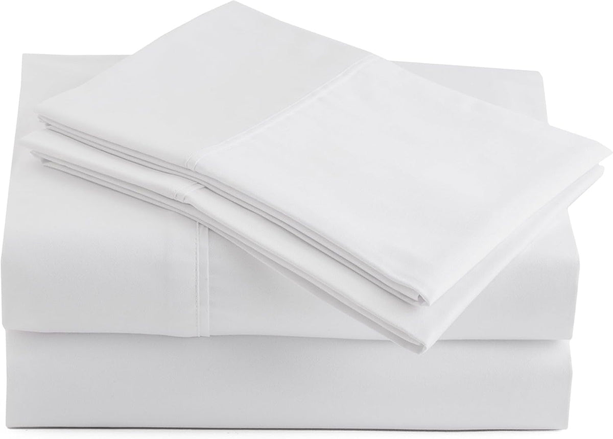 Queen-Sheet Set cotton bedding sets in White