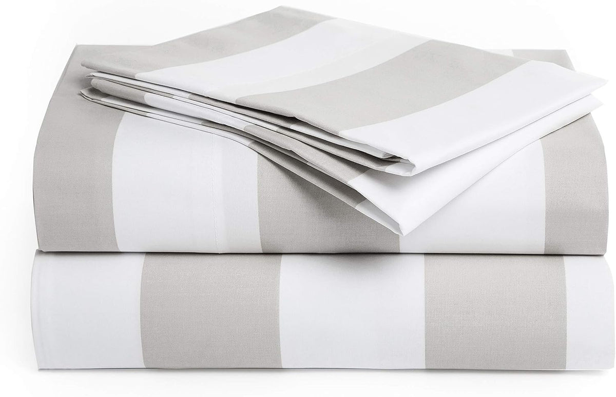 Twin-Sheet Set cotton bedding sets in Wide Stripe Grey