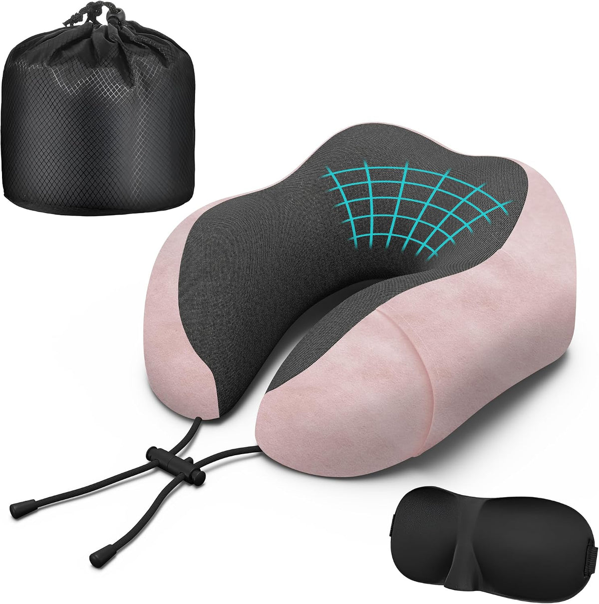 memory foam travel pillows in Pink