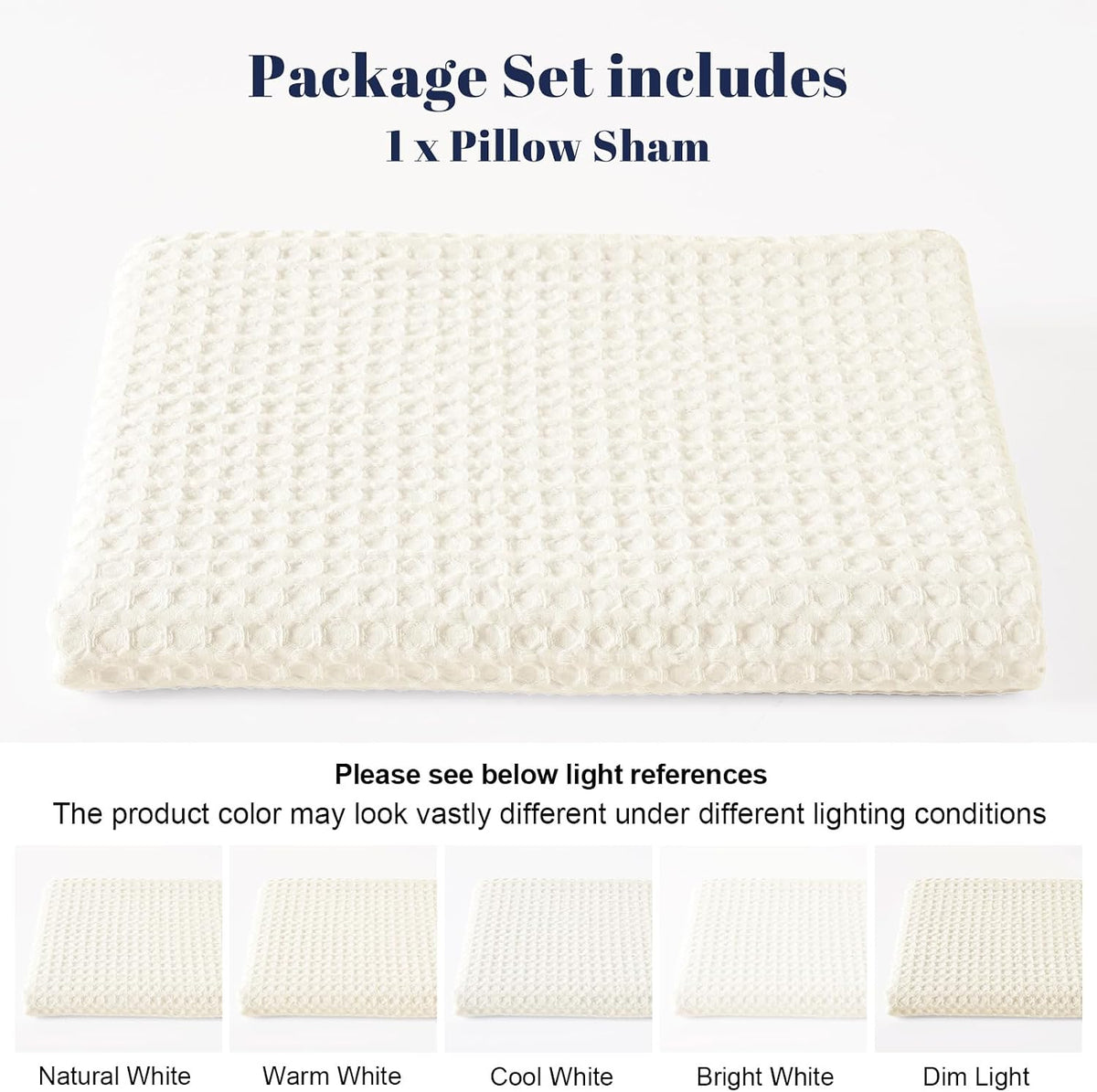 54"L x 20"W polyester pillow shams in Cream White, alternate view 5