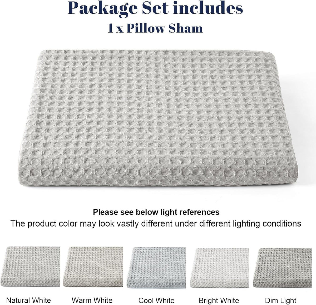54"L x 20"W polyester pillow shams in Light Grey, alternate view 5