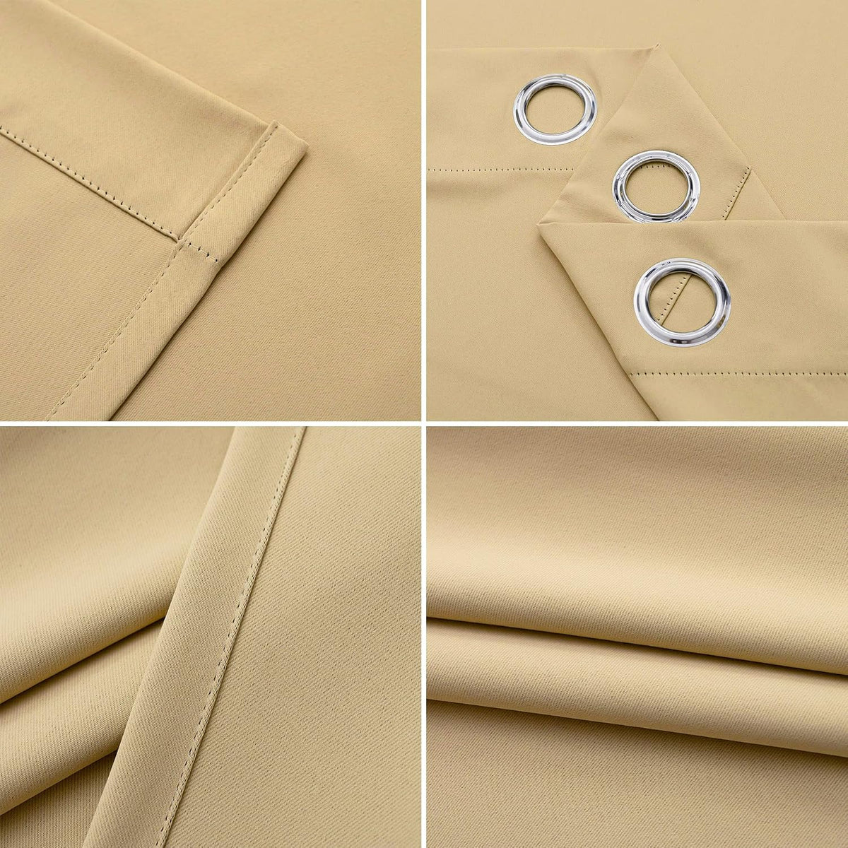 108"L x 52"W polyester curtains in Beige, alternate view 5