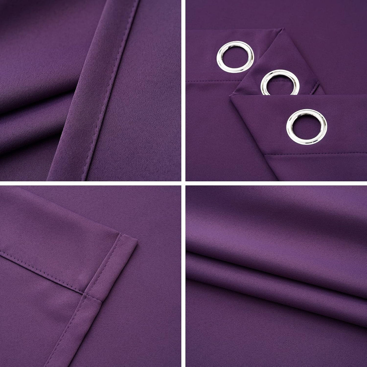 84"L x 52"W polyester curtains in Purple, alternate view 6