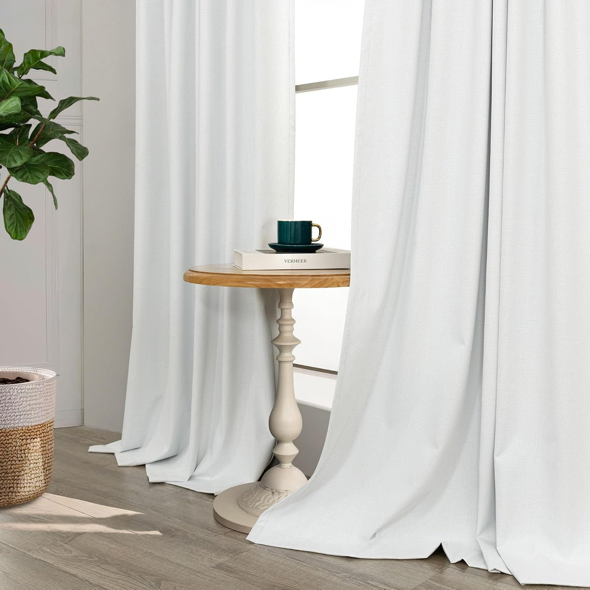 48"L x 52"W polyester curtains in White, alternate view 8