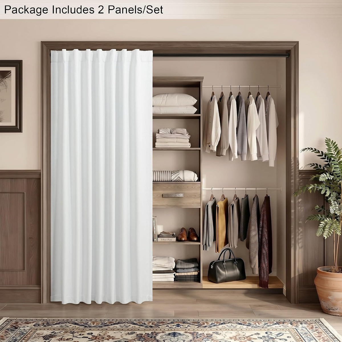 78"L x 52"W polyester curtains in White, alternate view 9