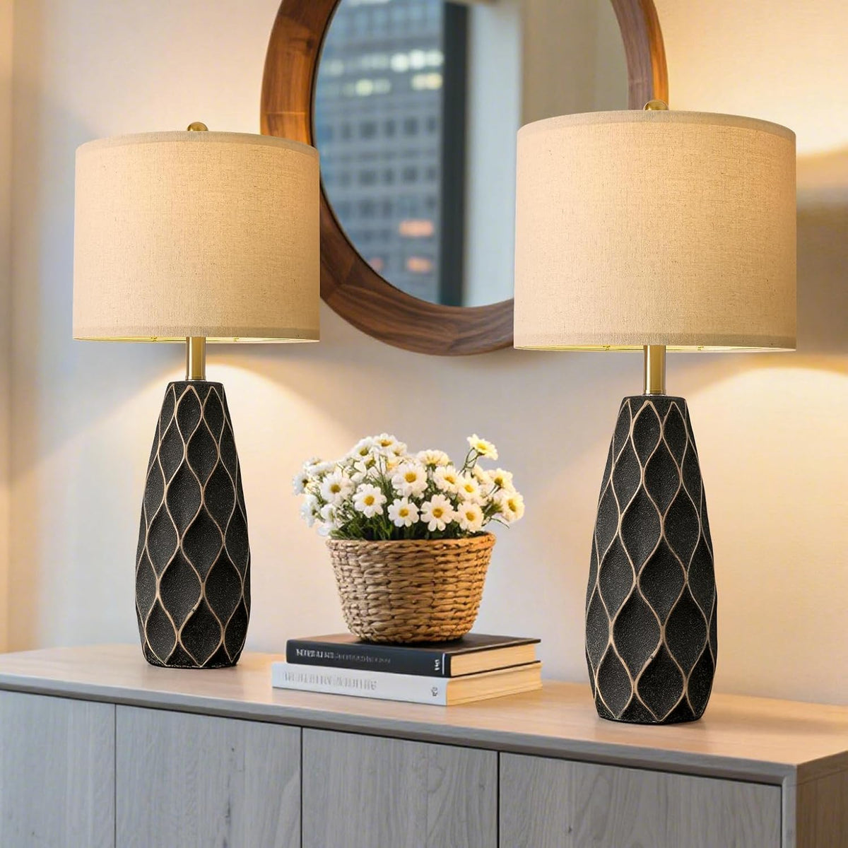 13"D x 13"W x 27.5"H ceramic table lamps, alternate view 7