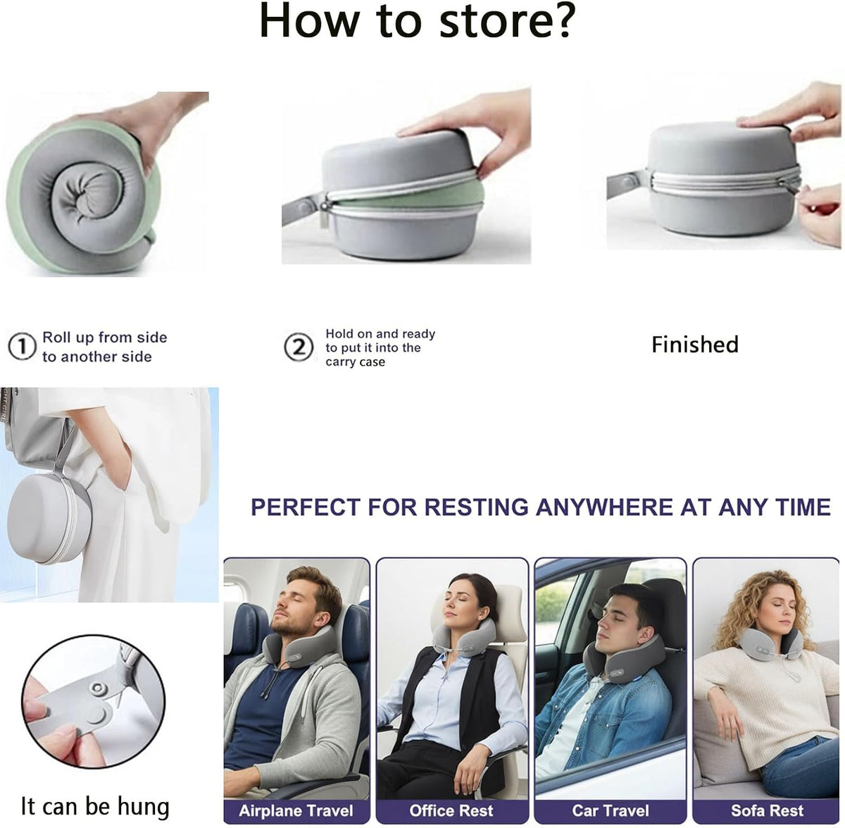 Standard memory foam travel pillows in Pink, alternate view 6