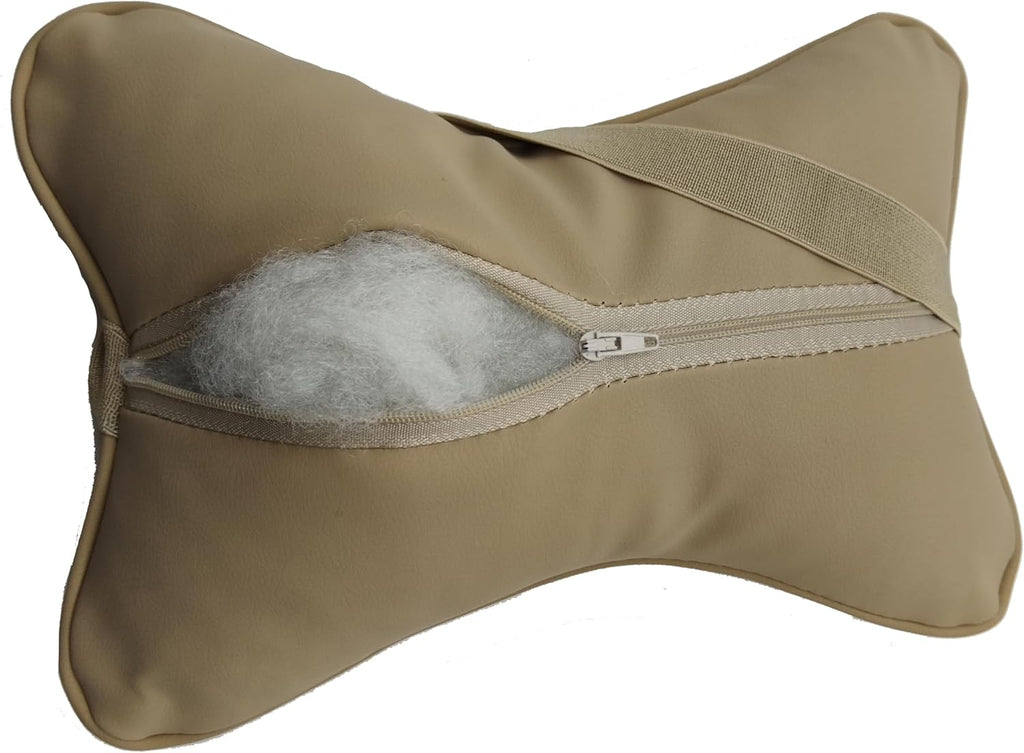 Medium polyester neck & cervical pillows in Beige, alternate view 5