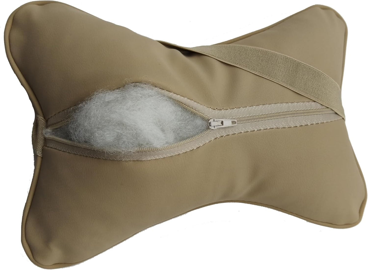 Medium polyester neck & cervical pillows in Beige, alternate view 5