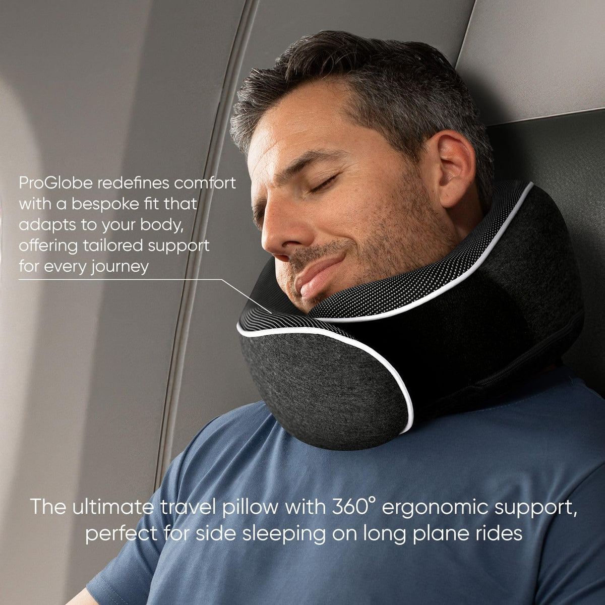 One size memory foam travel pillows in Dark Gray, alternate view 6