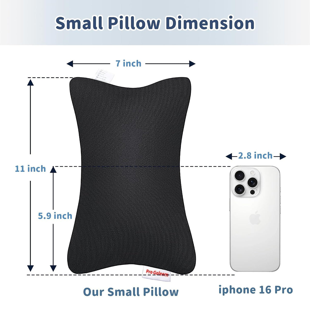Small polyester travel pillows in Black, alternate view 2