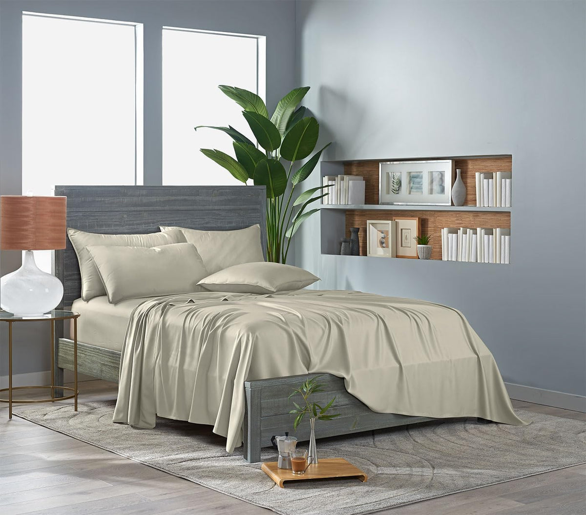 Split King Size bamboo viscose bedding sets, alternate view 3