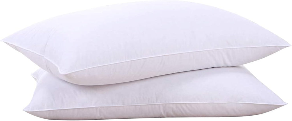 Queen feather pillows in Classic White