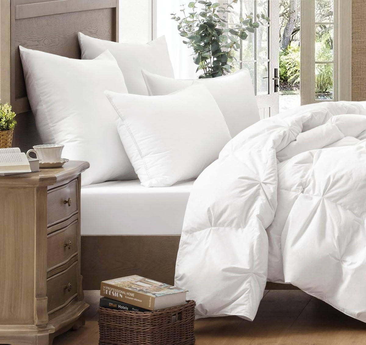 Queen feather pillows in Classic White, alternate view 9