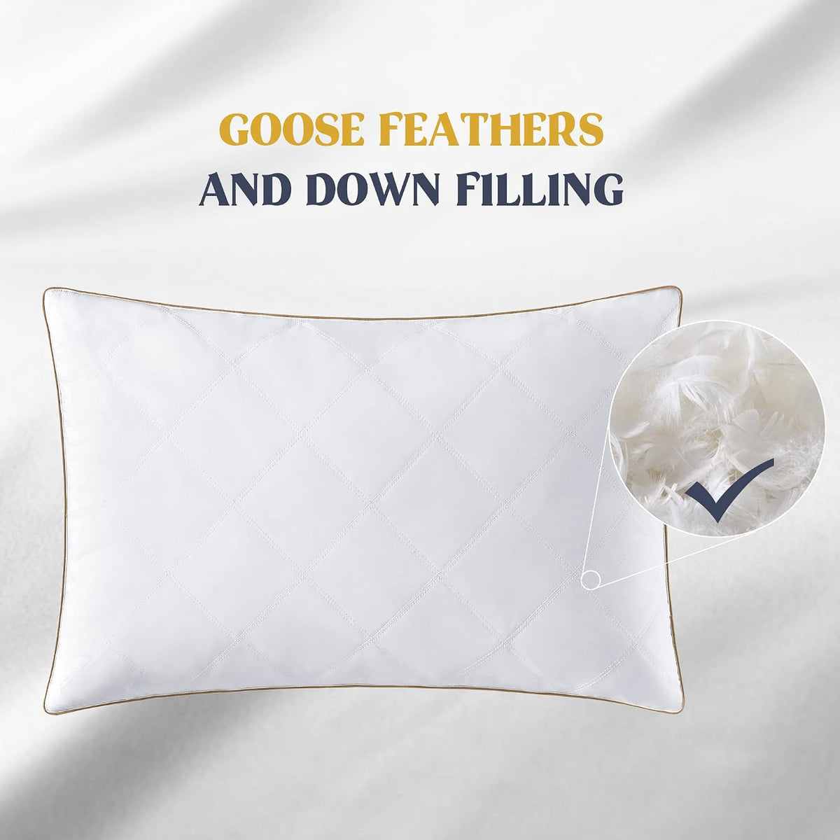 Queen feather pillows in Classic White, alternate view 8