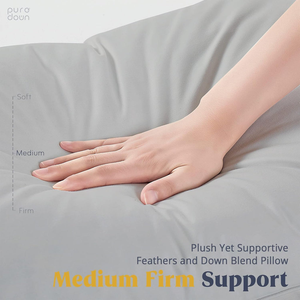 Queen feather pillows in Grey, alternate view 3