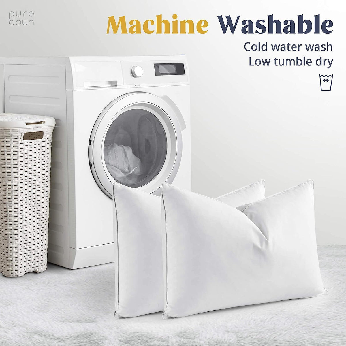 Standard feather pillows in Classic White, alternate view 6