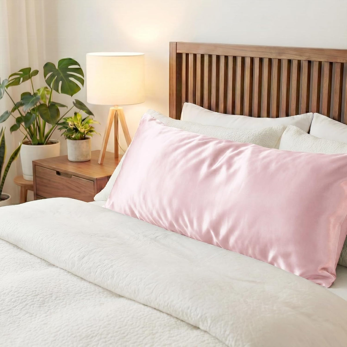 Body (20"x54") polyester pillowcases in Pink, alternate view 4