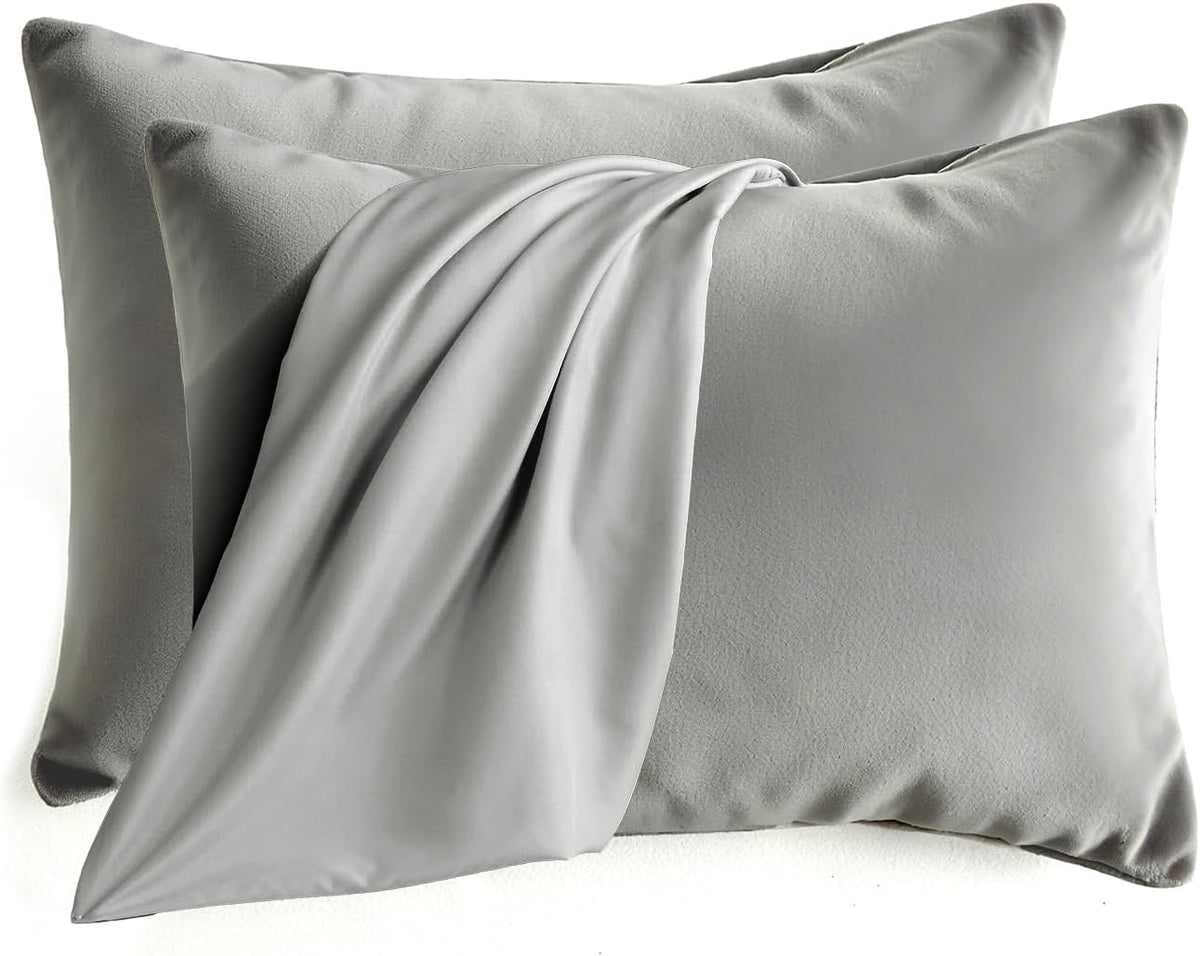 Standard microfiber pillowcases in Light Gray