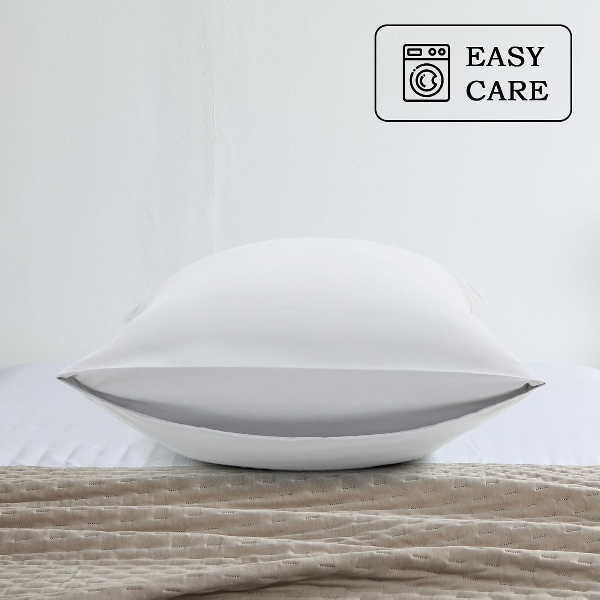 Standard microfiber pillowcases in White, alternate view 6