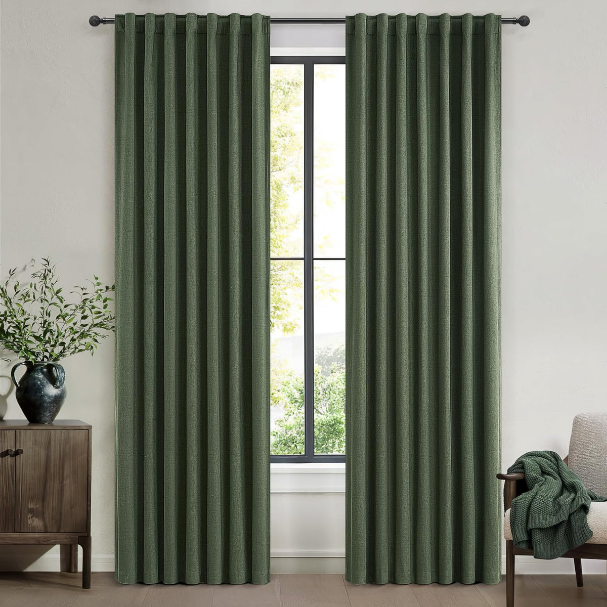 105"L x 50"W linen curtains, alternate view 8