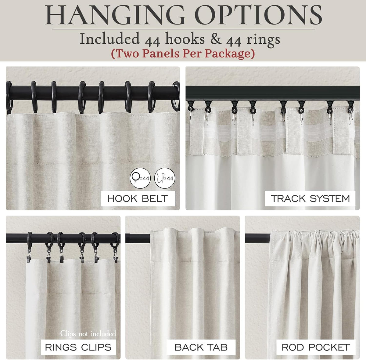 108"L x 70"W linen curtains, alternate view 7