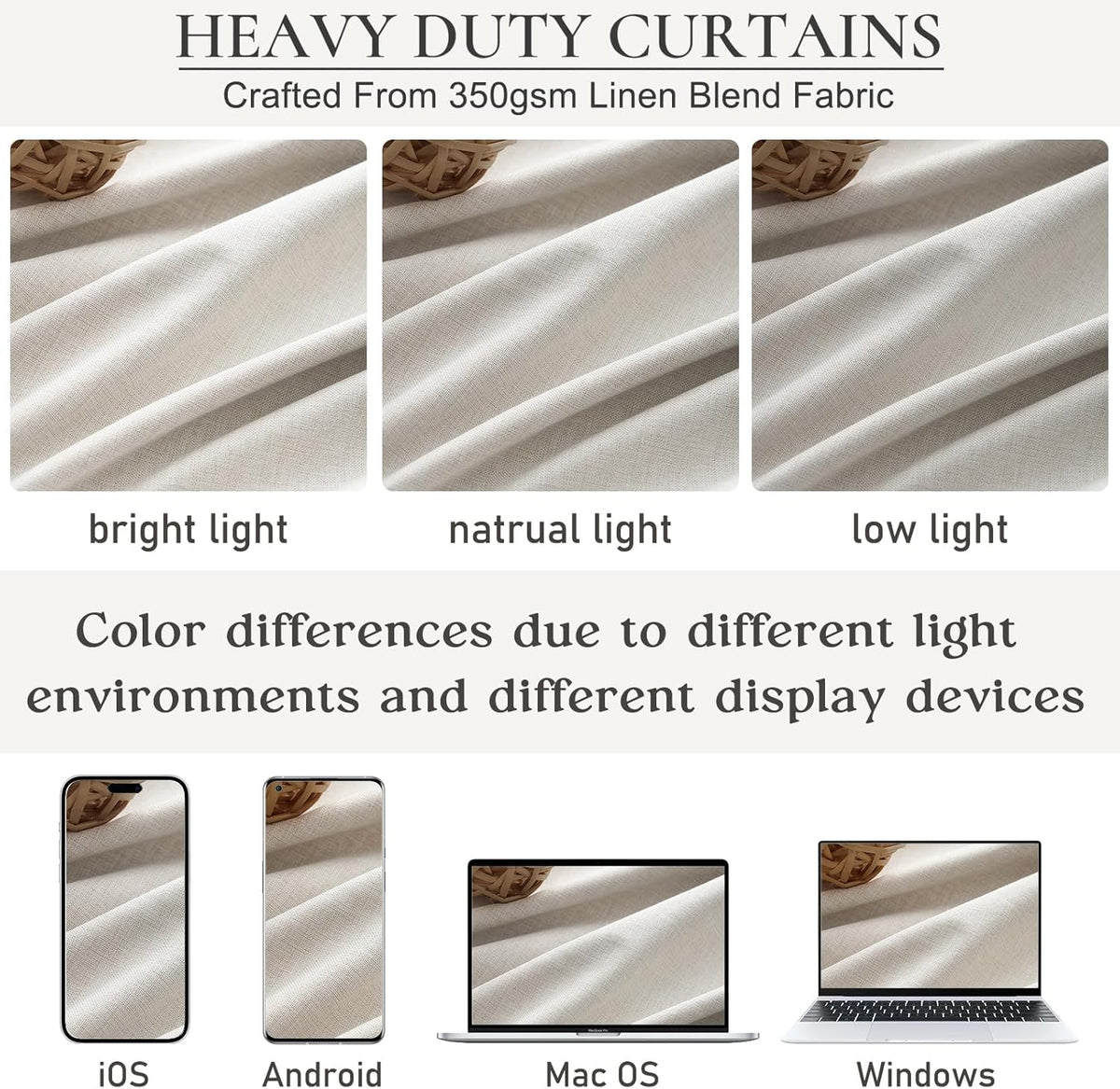 108"L x 70"W linen curtains, alternate view 8