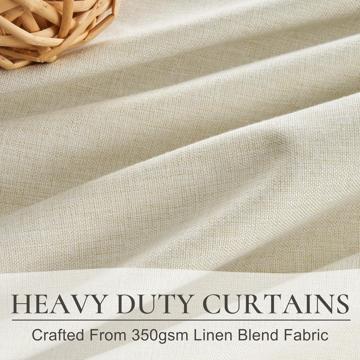 90"L x 60"W linen curtains, alternate view 3