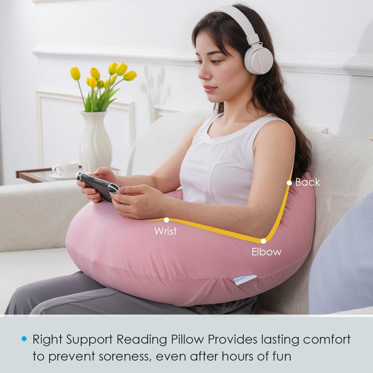 Regular polyester backrest pillows in Cooling Pink, alternate view 3