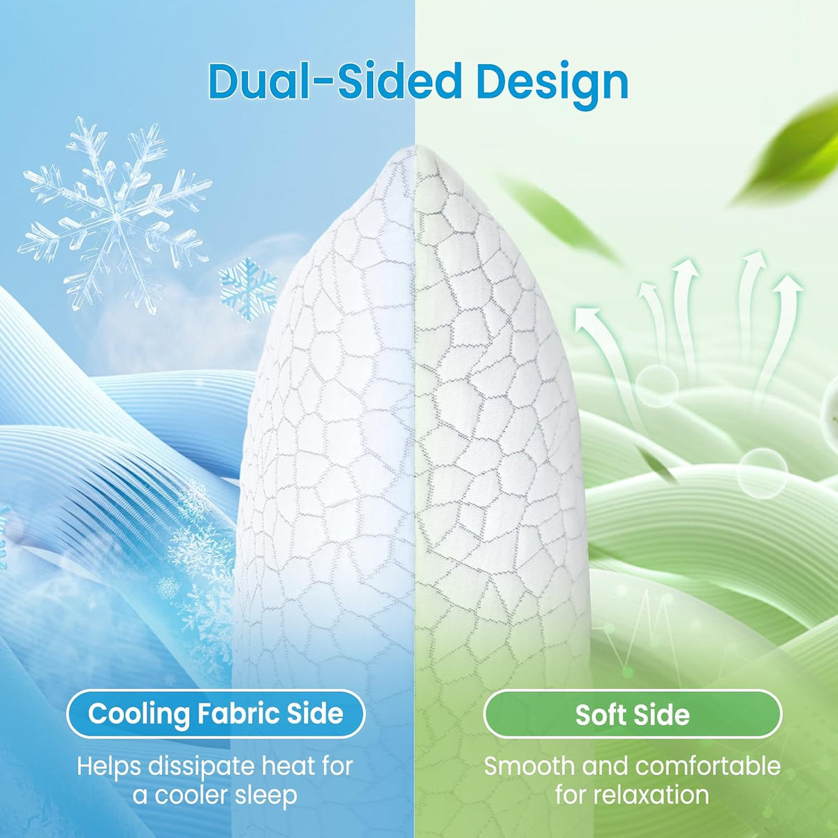 Body Pillow memory foam pillows in White-cooling Basic, alternate view 2