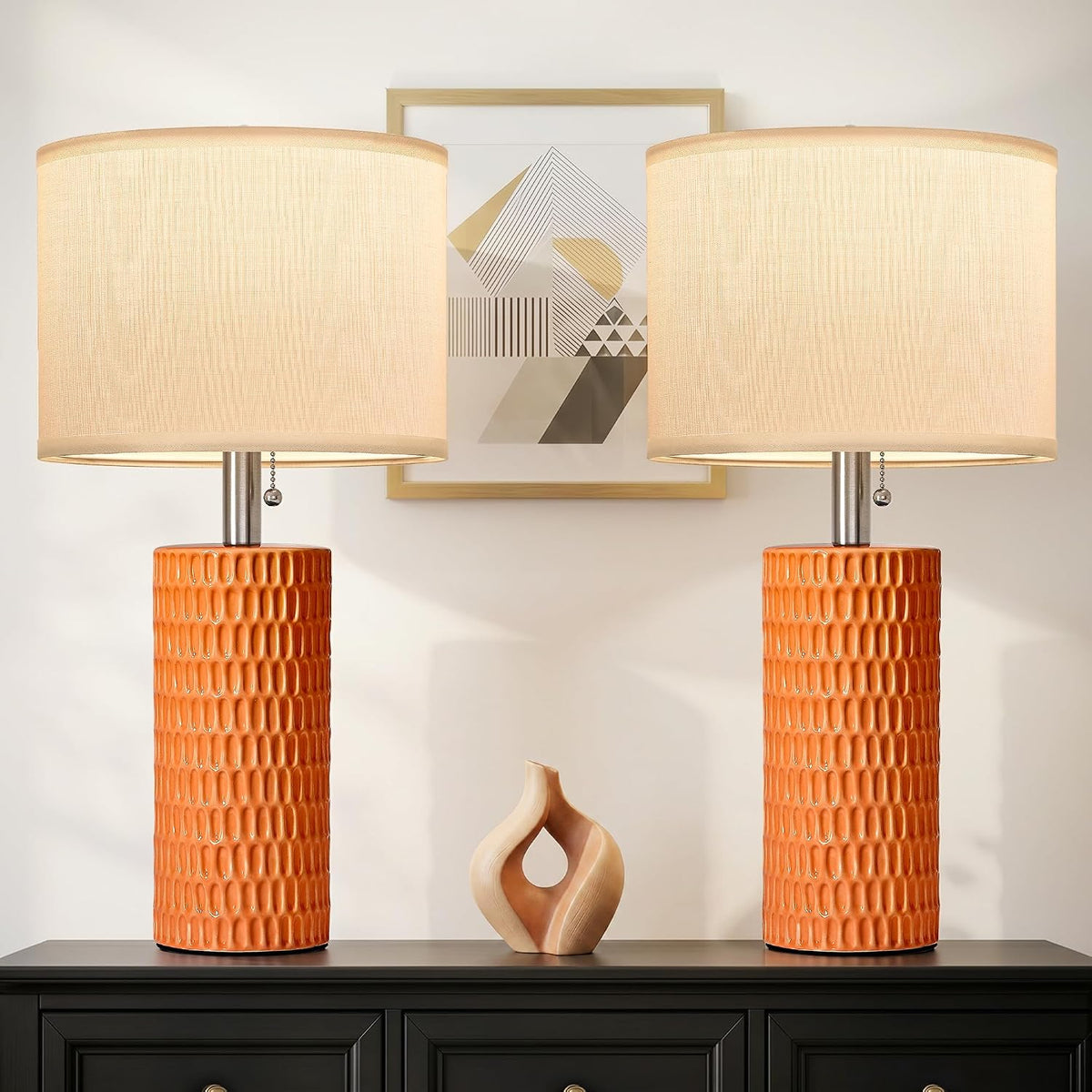 10.5"D x 10.5"W x 20"H ceramic table lamps