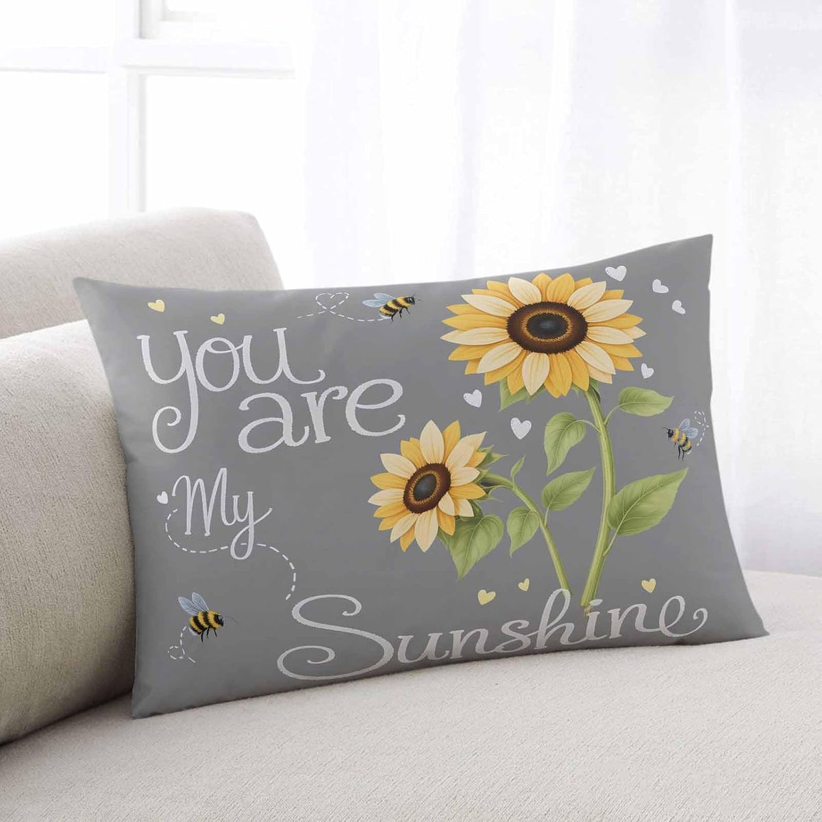 36"L x 20"W polyester throw pillow accessories in Gray
